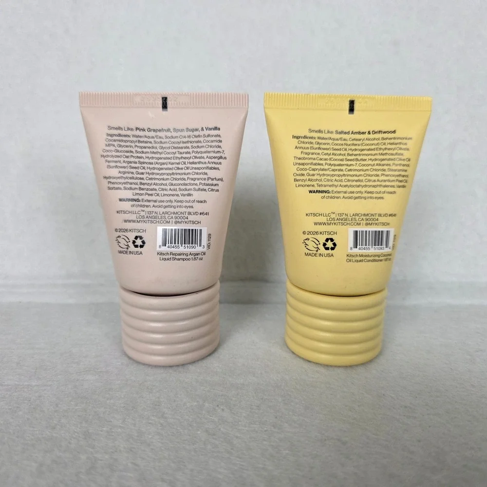 Kitsch Travel Size Argan Oil Shampoo and Coconut Oil Conditioner Set 1.87oz NEW